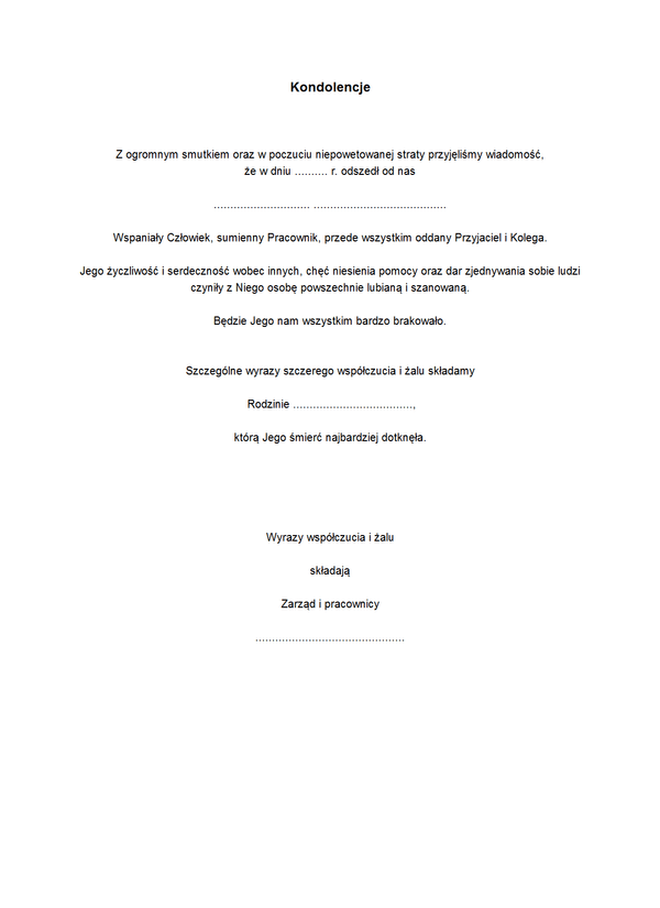 KDR Kondolencje
