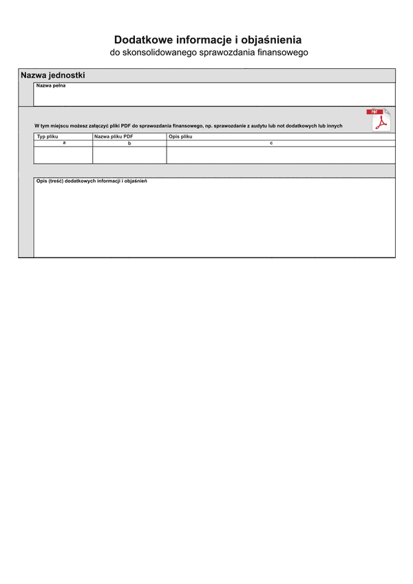SFJGKZ DInfo (archiwalny) Dodatkowe informacje i objaśnienia oraz nota podatkowa - informacja dodatkowa dotycząca podatku dochodowego - do skonsolidowanego sprawozdania grup kapitałowych w złotych - z wysyłką JPK_