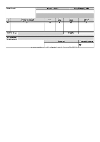 PK-KPiR PK - polecenie księgowania - dowód księgowy KPiR