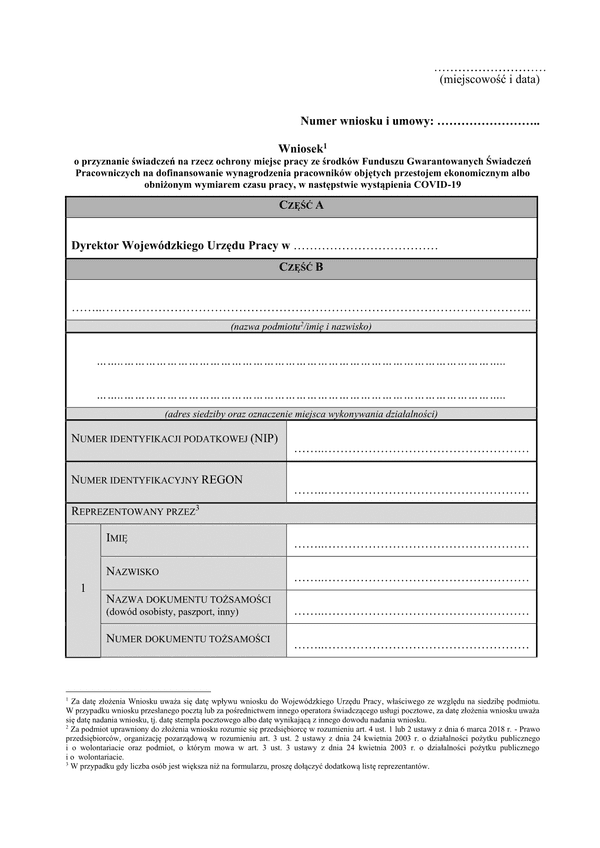 VIA-WOMP (archiwalny) Wniosek o przyznanie świadczenia na ochronę miejsc pracy (COVID-19)