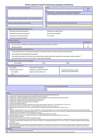WUMP C Wniosek o udostępnienie materiałów centralnego zasobu geodezyjnego i kartograficznego