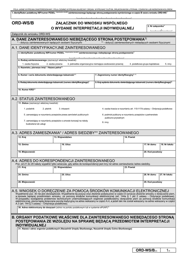 ORD-WS/B (3) (archiwalny) Załącznik do wniosku wspólnego o wydanie interpretacji indywidualnej