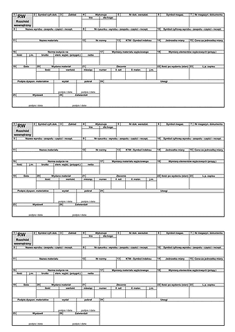 RW Rozchód wewnętrzny