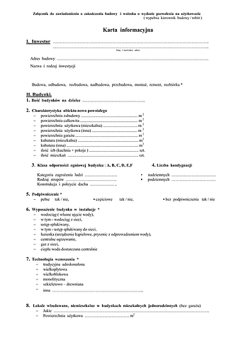 KI-zalZZB (Po) Karta informacyjna - załącznik do zawiadomienia o zakończeniu budowy Poznań