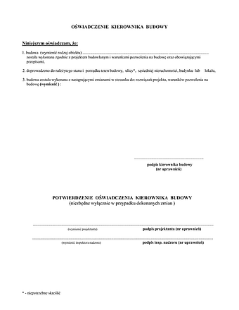 OKBZR-Op Oświadczenie kierownika budowy Opole