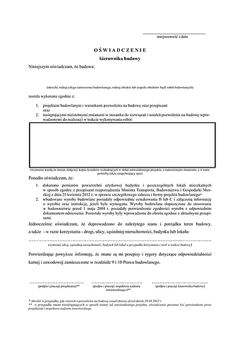 OKBZR-Wr Oświadczenie kierownika budowy Wrocław