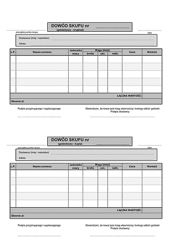 DowS Dowód skupu