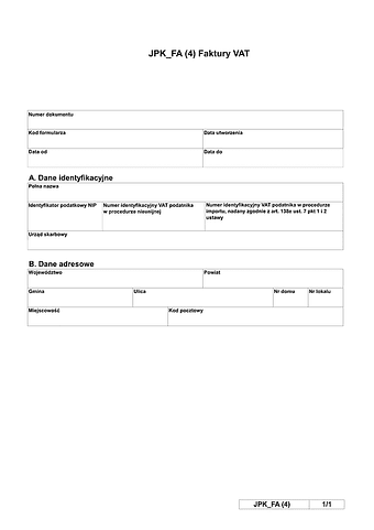 JPK_FA (4) Faktury VAT - wysyłka JPK