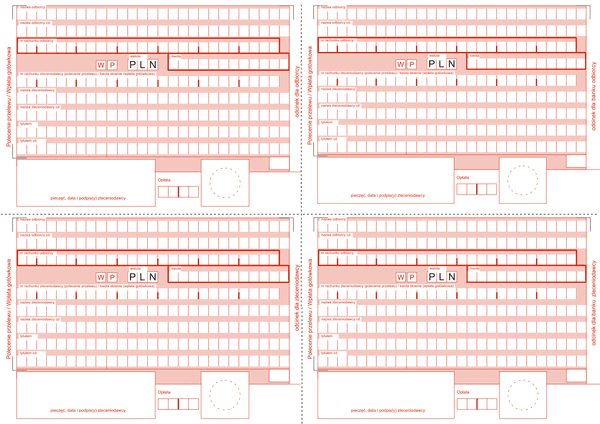 Ppwg(4) Polecenie przelewu / wpłata gotówkowa (4 odcinki)