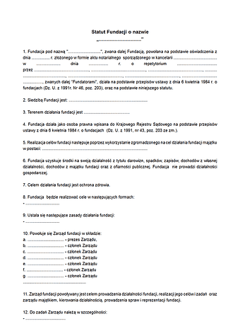 SF Statut Fundacji
