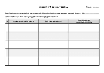 UMD-zal1 Załącznik nr 1 do umowy dostawy