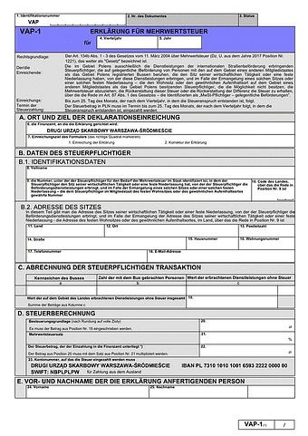 VAP-1de (1)  ERKLÄRUNG FÜR MEHRWERTSTEUER
