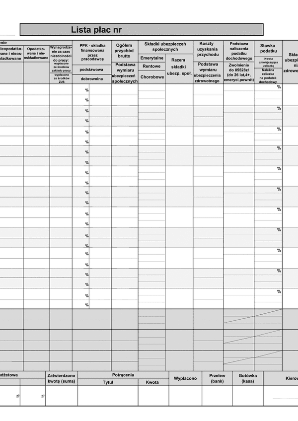 WLP (archiwalny) (2023) Wieloosobowa / zbiorcza lista płac (umowa o pracę)