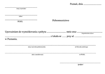 PdW-Po Pełnomocnictwo do wymeldowania - Poznań