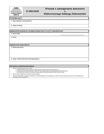 CI KRS-EKDS  Wniosek o udostępnienie dokumentu z Elektronicznego Katalogu Dokumentów