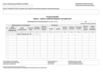 AZ-UDZ Aktywa - udziały w spółkach będących nierezydentami