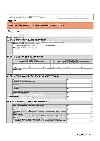 AKC-4/R (1) Podatek akcyzowy od urządzeń do waporyzacji