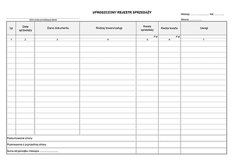 ESDN (2026) Ewidencja sprzedaży przeznaczona dla działalności nierejestrowanej (od 01.01.2026r.)