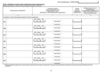 GUS SP (2025) s.13 Roczna ankieta przedsiębiorstwa za rok 2025 załącznik strona 13