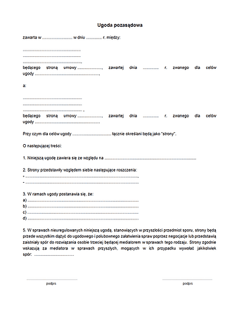 UP Ugoda pozasądowa