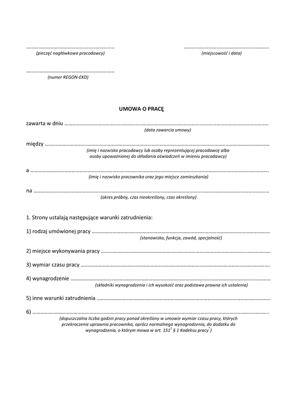 UoP (od 2016) (archiwalny) Umowa o pracę (okres próbny, czas nieokreślony, czas określony)