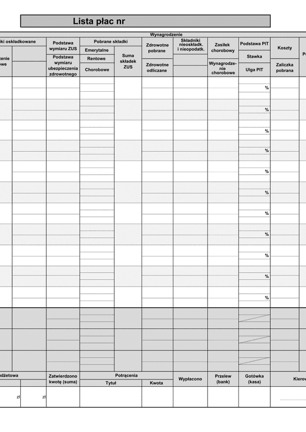 WLP (archiwalny) (od 2016) Wieloosobowa / zbiorcza lista płac