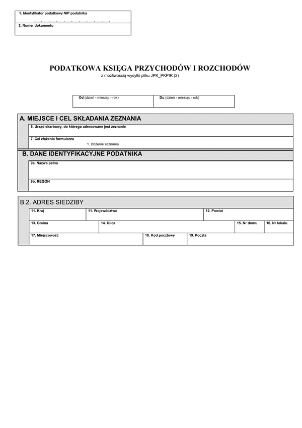 PKPiR Podatkowa Księga Przychodów i Rozchodów z możliwością wysyłki JPK_PKPIR (2)