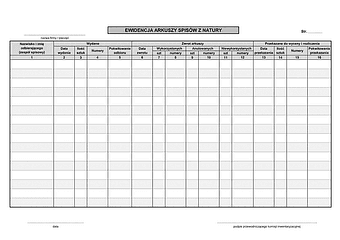 EASN Ewidencja arkuszy spisów z natury