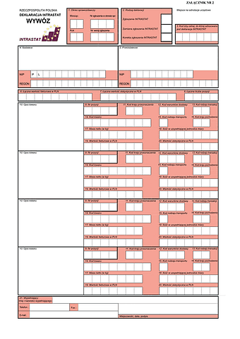 INTRASTAT-W Deklaracja INTRASTAT - wywóz