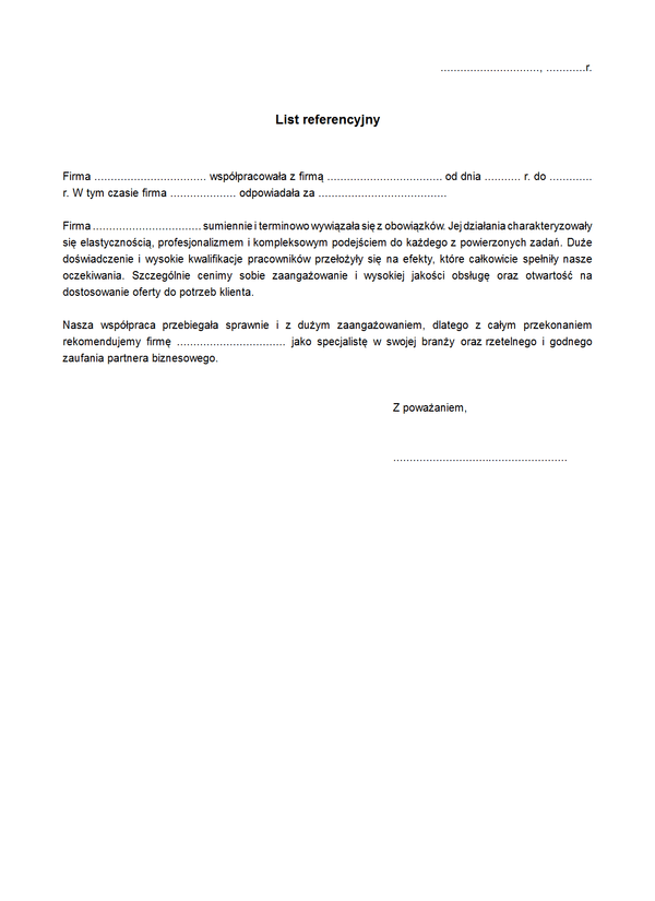 REF-K Referencje dla kontrahenta