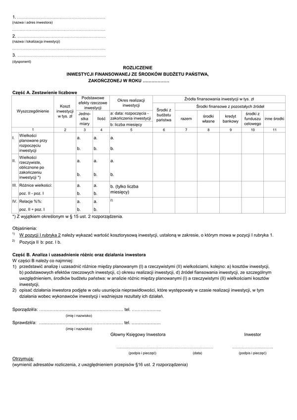 RIFBP Rozliczenie inwestycji finansowanej ze środków budżetu państwa