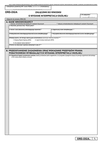 ORD-OG/A (5) Załącznik do wniosku o wydanie interpretacji ogólnej