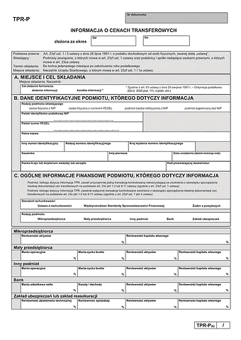 TPR-P (6) Informacja o cenach transferowych