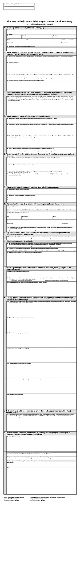 SFJGK Info (2) Wprowadzenie do skonsolidowanego sprawozdania finansowego dla grup kapitałowych (SFSINZ) - z wysyłką pliku xml JPK_SF